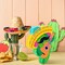Cactus Piñata Mini Sombrero Party Hats Mexican Fiesta Decorations with Piñata Stick Blindfold Confetti Set, 16.1 x 13 x 3 Inch
